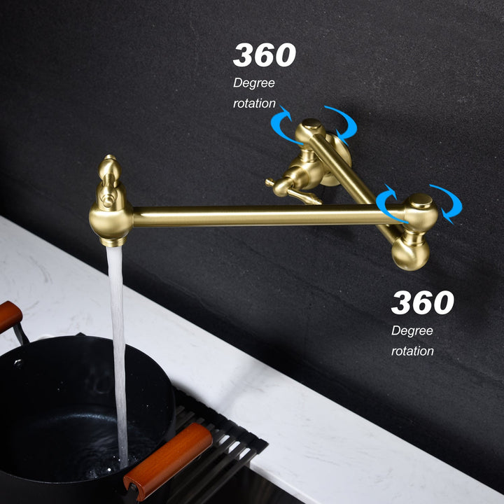 Wall Mounted Pot Filler with 180° Rotation