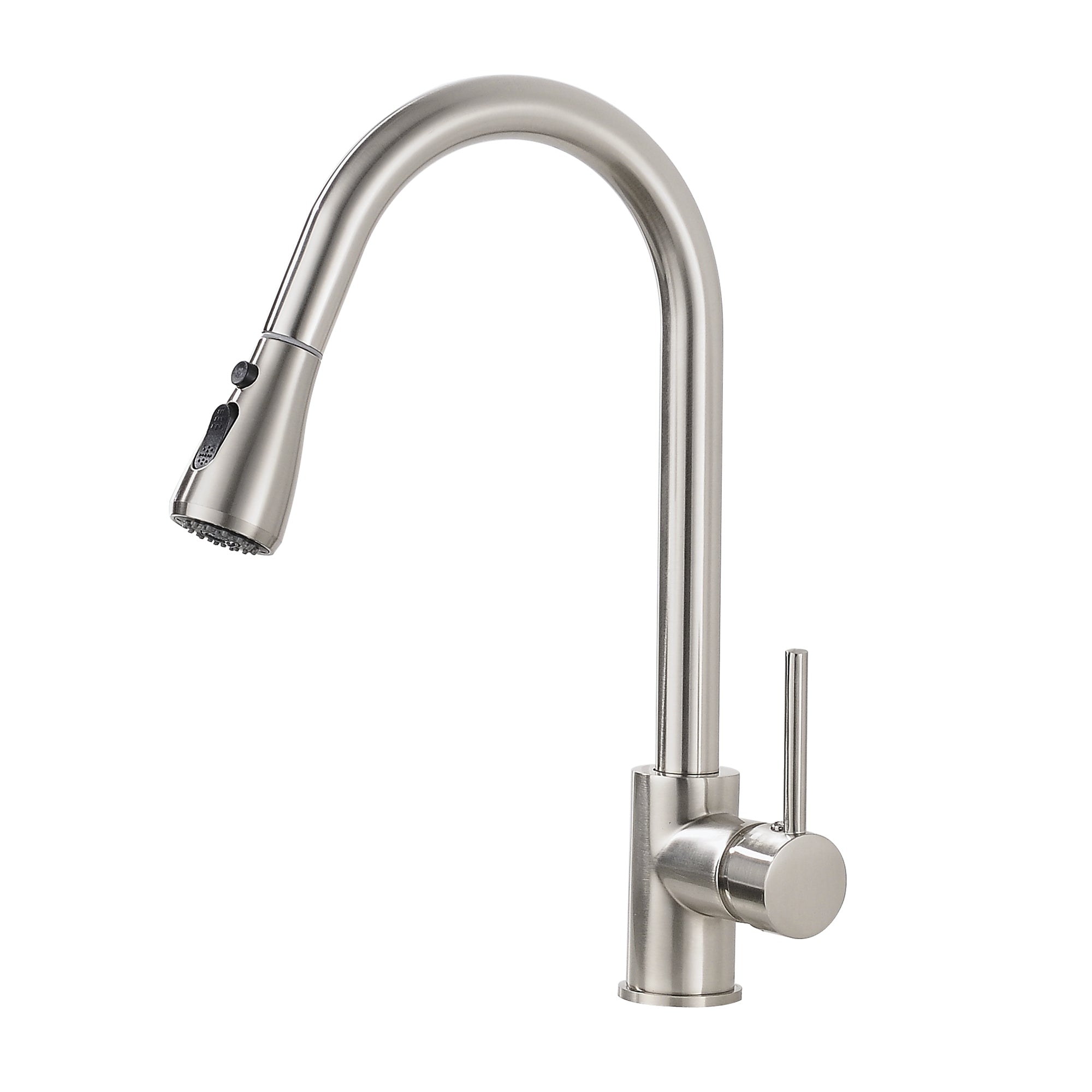 Single Handle Metal Pull Down Sprayer Kitchen Faucet in Brushed Nickel