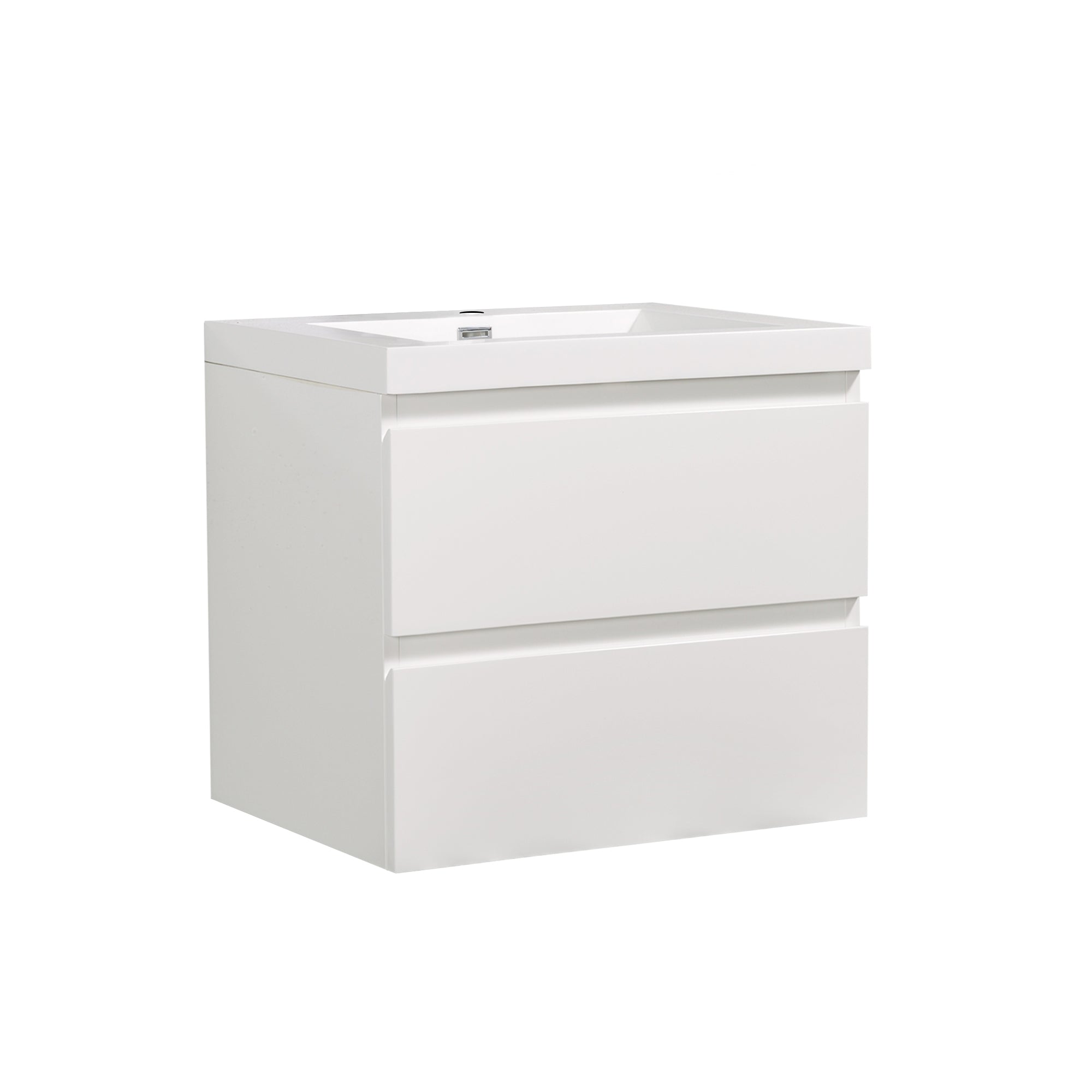 24" Bath Vanity in White with White Vanity Top and Basin