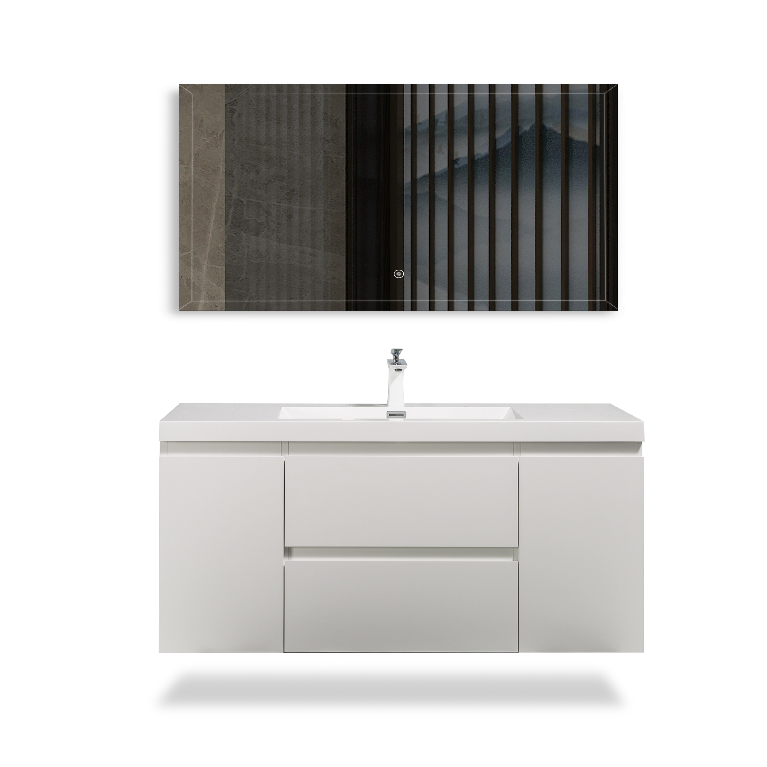 24" Bath Vanity in White with White Vanity Top and Basin