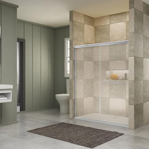 48 in. W x 72 in. H Sliding Framed Shower Doors Clear Glass