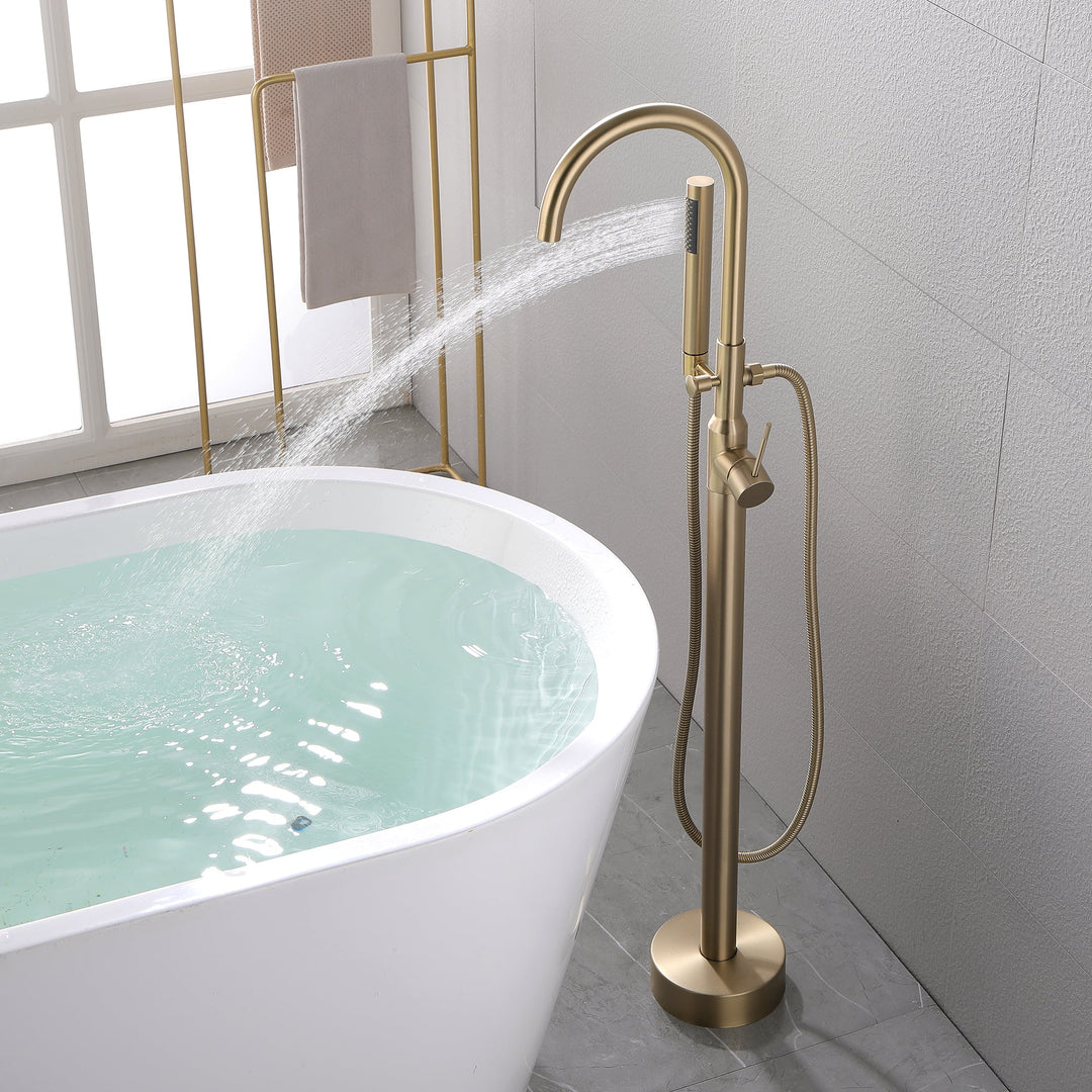 Single Handle Floor Mounted Clawfoot Tub Faucet