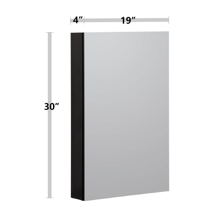 19 in. x 30 in. Frameless Recessed or Surface-Mount Beveled Single Mirror Bathroom Medicine Cabinet