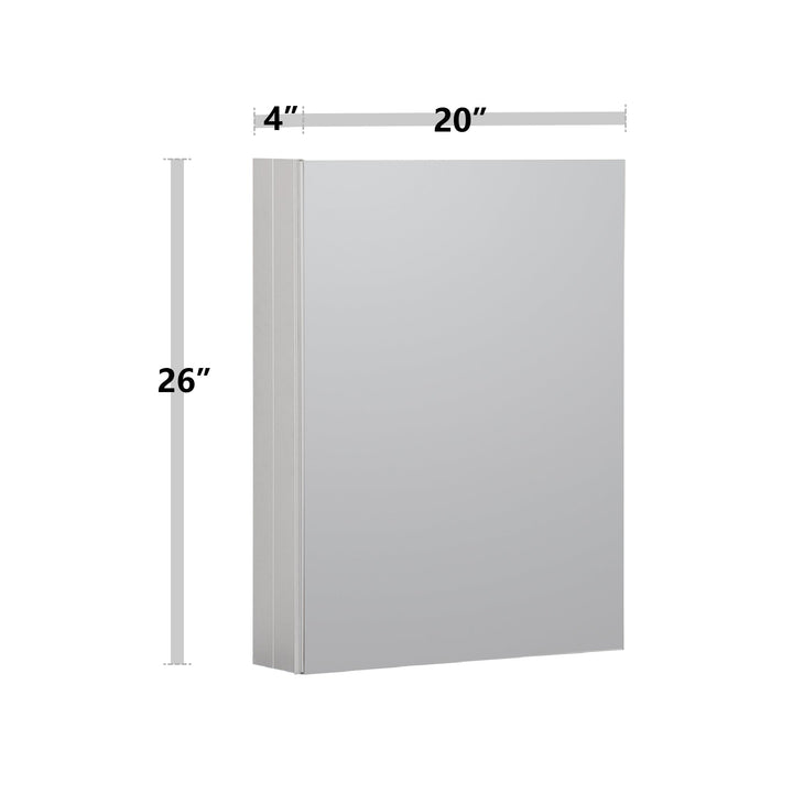 20 in. x 26 in. Frameless Recessed or Surface-Mount Beveled Single Mirror Bathroom Medicine Cabinet