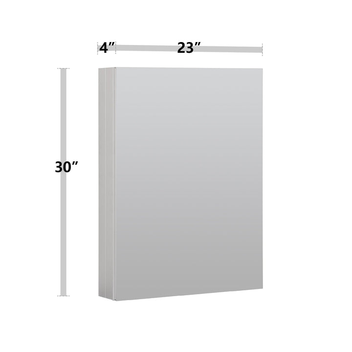 23 in.W x 30 in.H Recessed or Surface-Mount Beveled Single Mirror Bathroom Medicine Cabinet,Satin