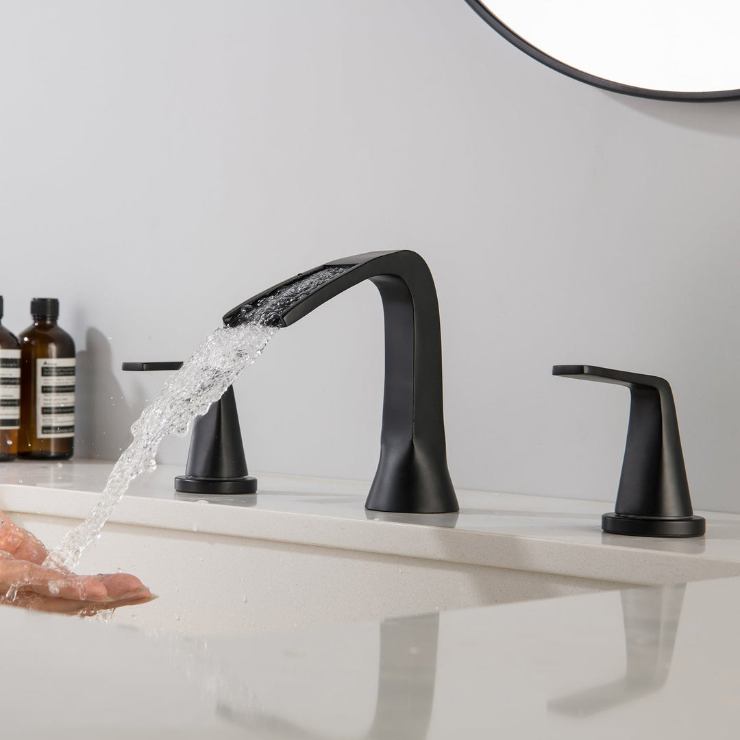 Two Handles Three-Hole Widespread Bathroom Faucet