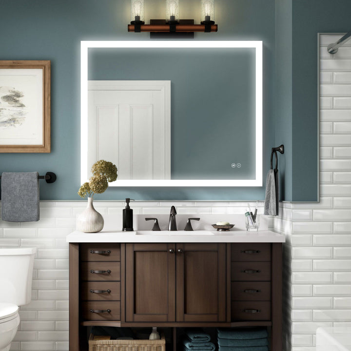 40 in. W x 32 in. H LED Lit Mirror Rectangular Fog Free Frameless Bathroom Vanity Mirror