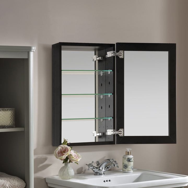 19 in. x 30 in. Frameless Recessed or Surface-Mount Beveled Single Mirror Bathroom Medicine Cabinet