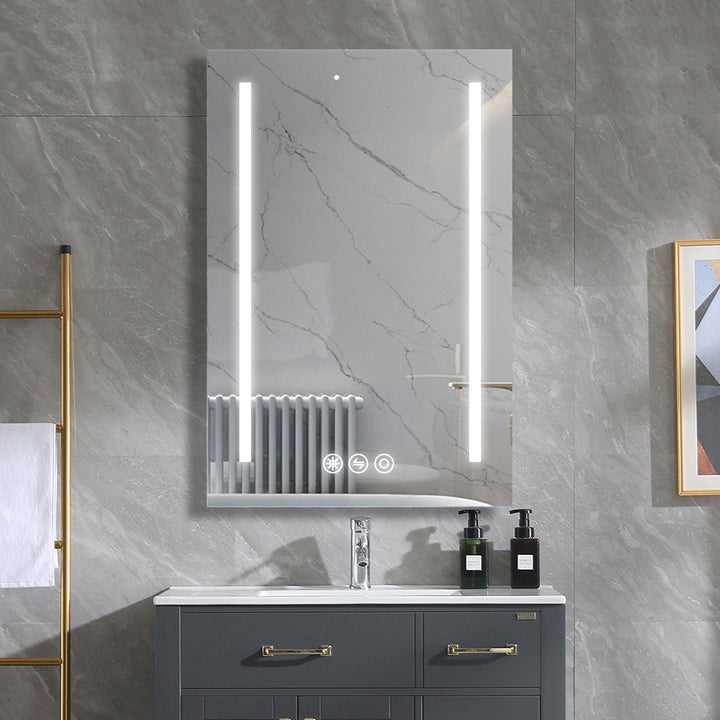 24 in. W x 36 in. H Frameless LED Single Bathroom Vanity Mirror in Polished Crystal