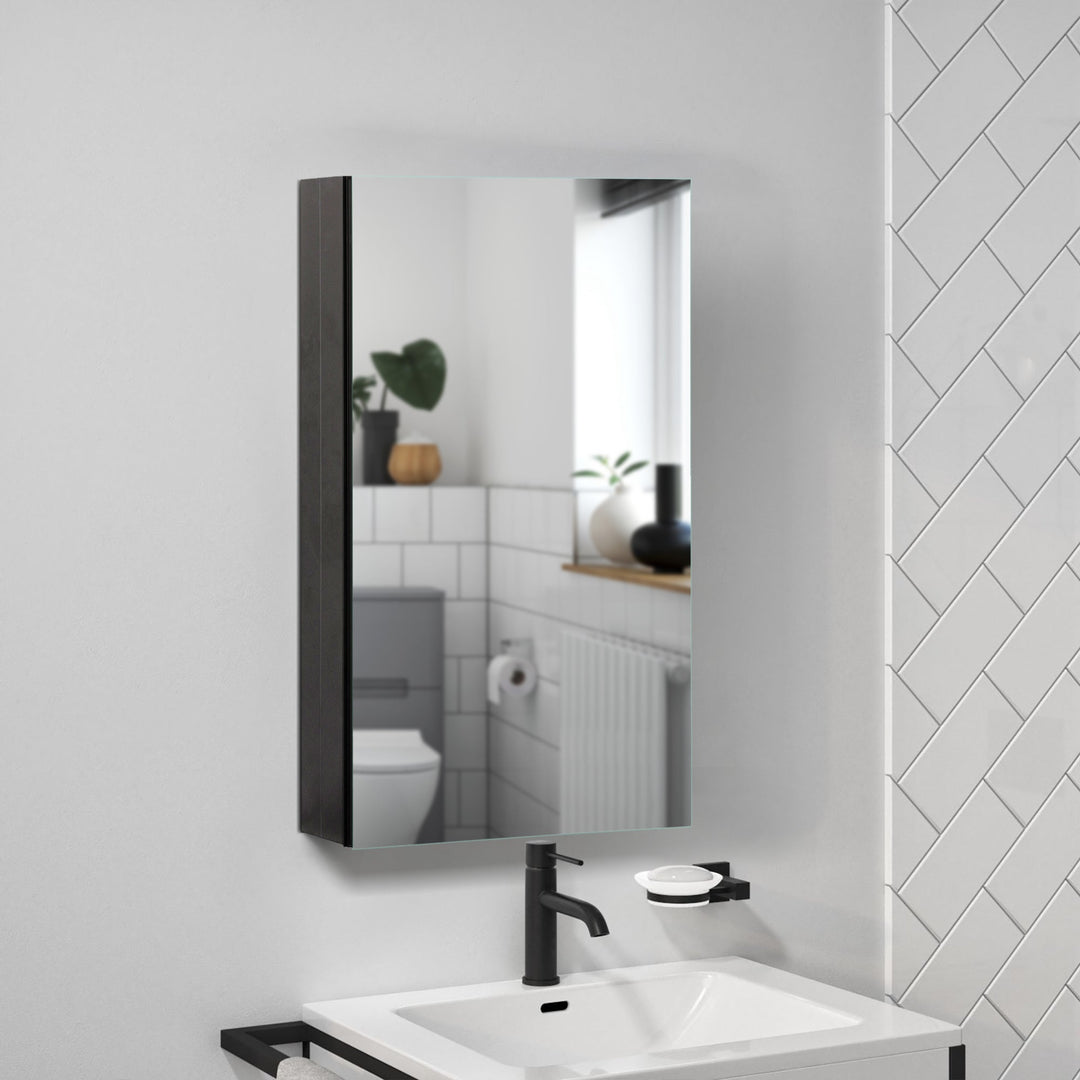 19 in. x 30 in. Frameless Recessed or Surface-Mount Beveled Single Mirror Bathroom Medicine Cabinet