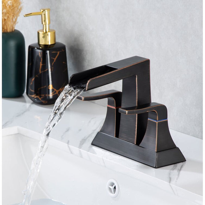 Centerset Faucet 2-handle Bathroom Faucet with Drain Assembly