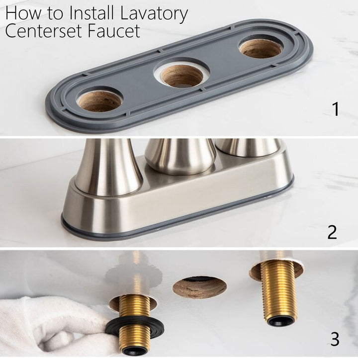 Centerset Faucet 2-handle Bathroom Faucet with Drain Assembly