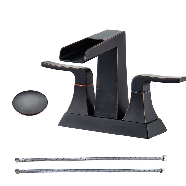 Centerset Faucet 2-handle Bathroom Faucet with Drain Assembly