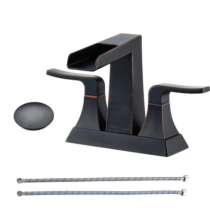 Centerset Faucet 2-handle Bathroom Faucet with Drain Assembly