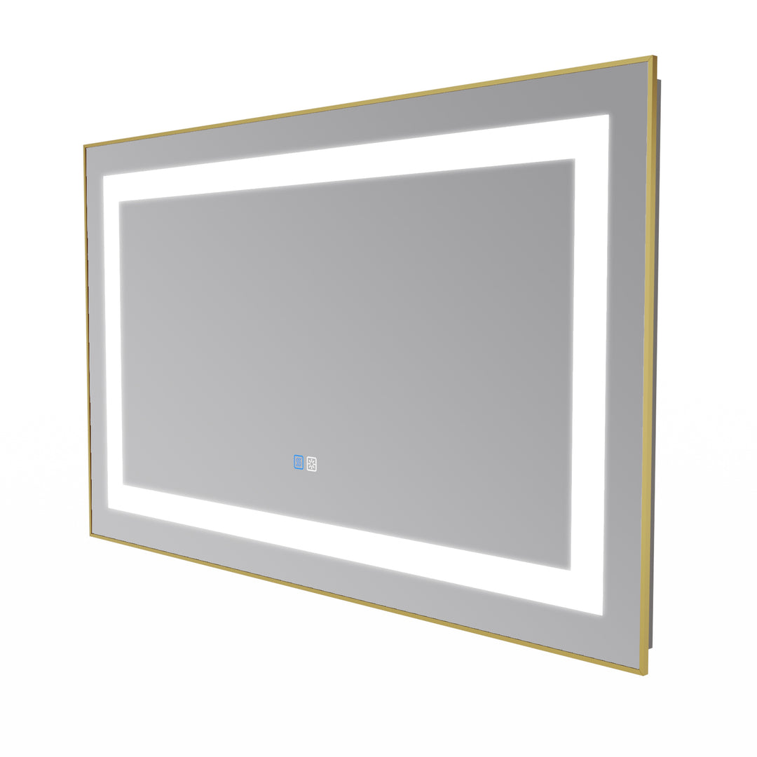 40 in. W x 24 in. H Rectangular Framed Vertical Wall Mount Bathroom Vanity Mirror with LED Light