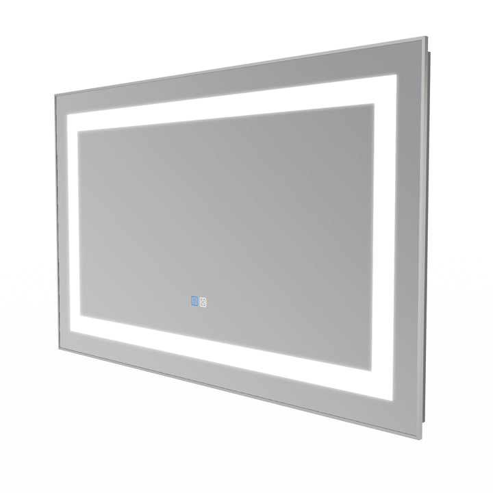 40 in. W x 24 in. H Rectangular Framed Vertical Wall Mount Bathroom Vanity Mirror with LED Light