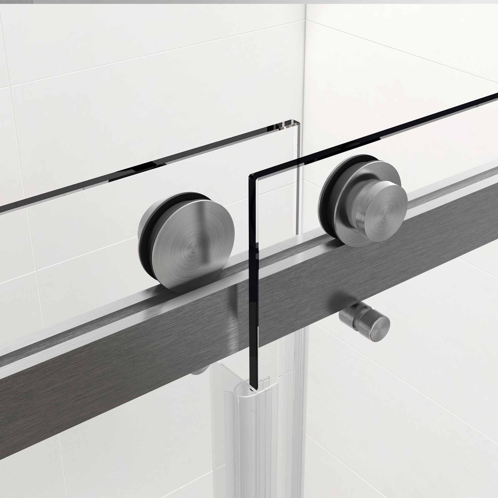 22-3/4-in W x 76-in H Frameless Sliding Soft Close Standard Shower Door (Tempered Glass)