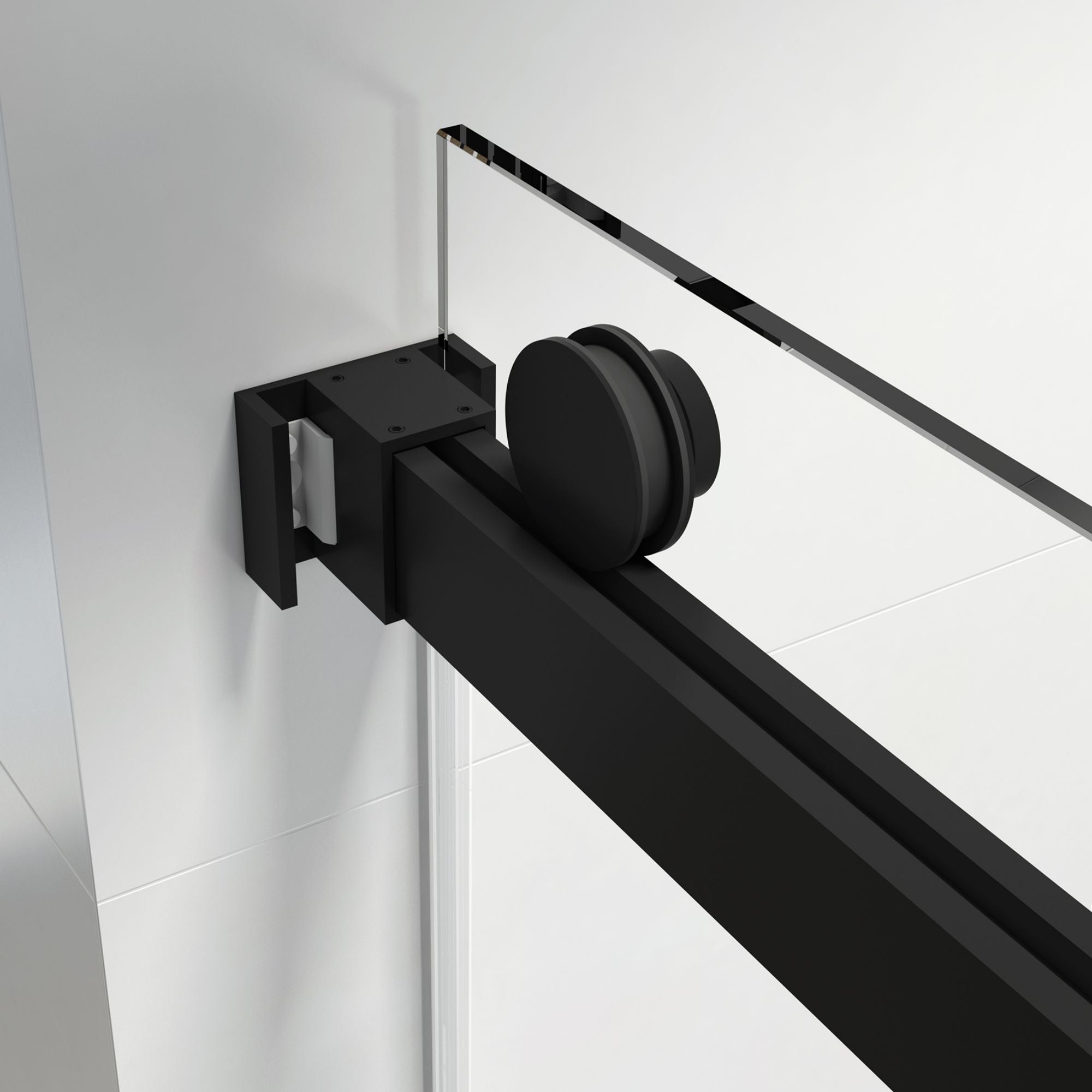 56 in to 60 in W x 76 in H. Trackless Double Sliding Shower Door