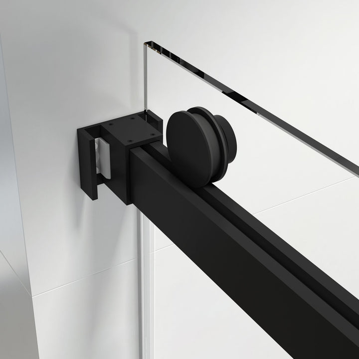 56 in to 60 in W x 76 in H. Trackless Double Sliding Shower Door