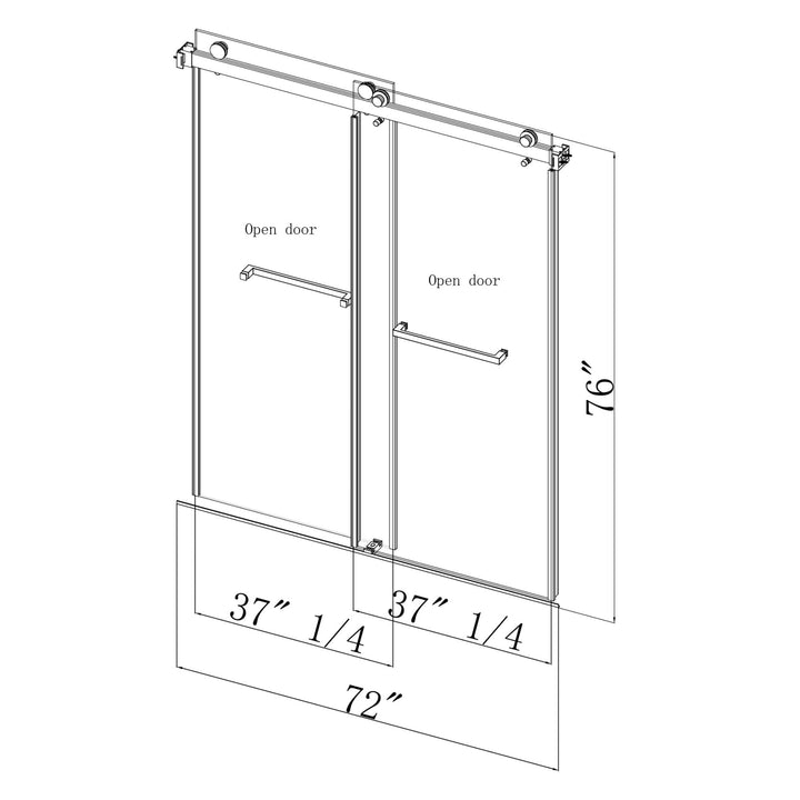 stand up shower glass door