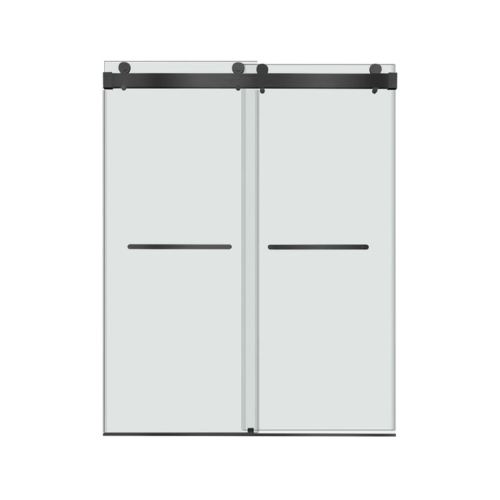 48-in W x 76-in H Frameless Sliding Soft Close Standard Shower Door (Tempered Glass)