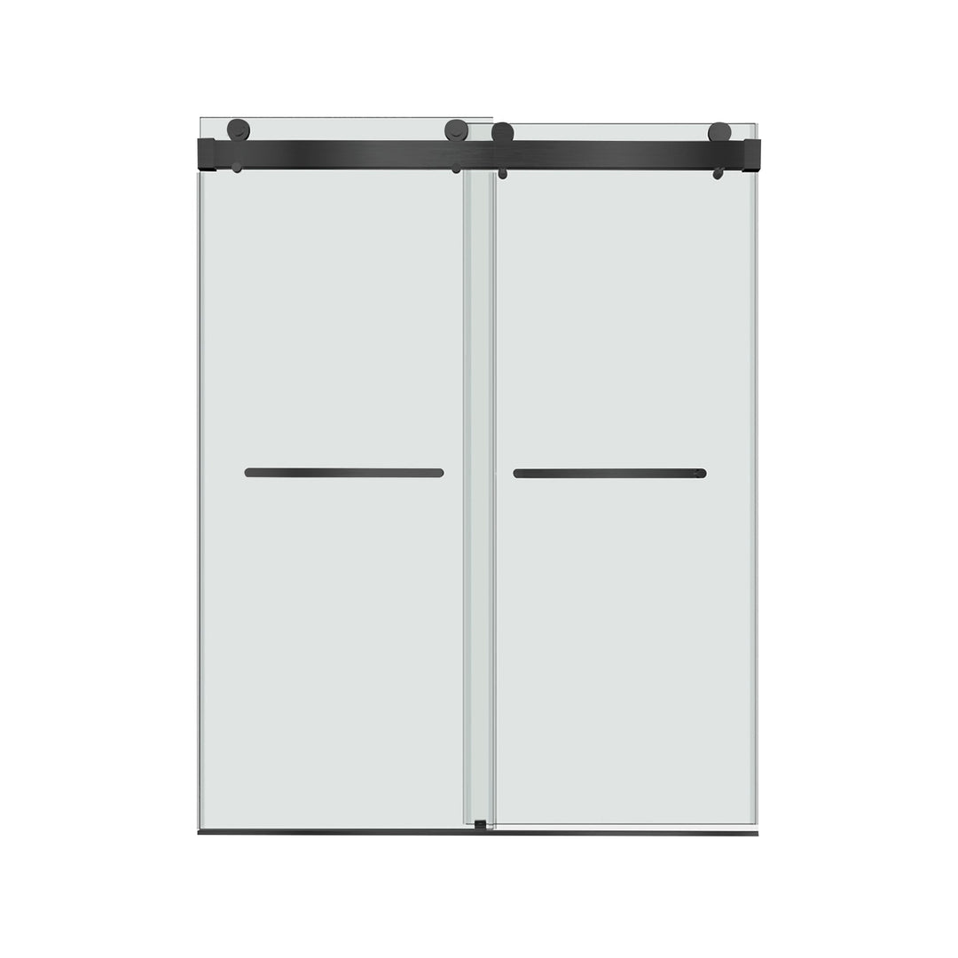 60-in W x 76-in H Frameless Sliding Soft Close Standard Shower Door (Tempered Glass)