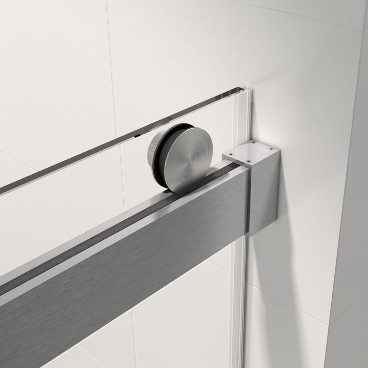 72-in W x 76-in H Frameless Sliding Soft Close Standard Shower Door (Tempered Glass)
