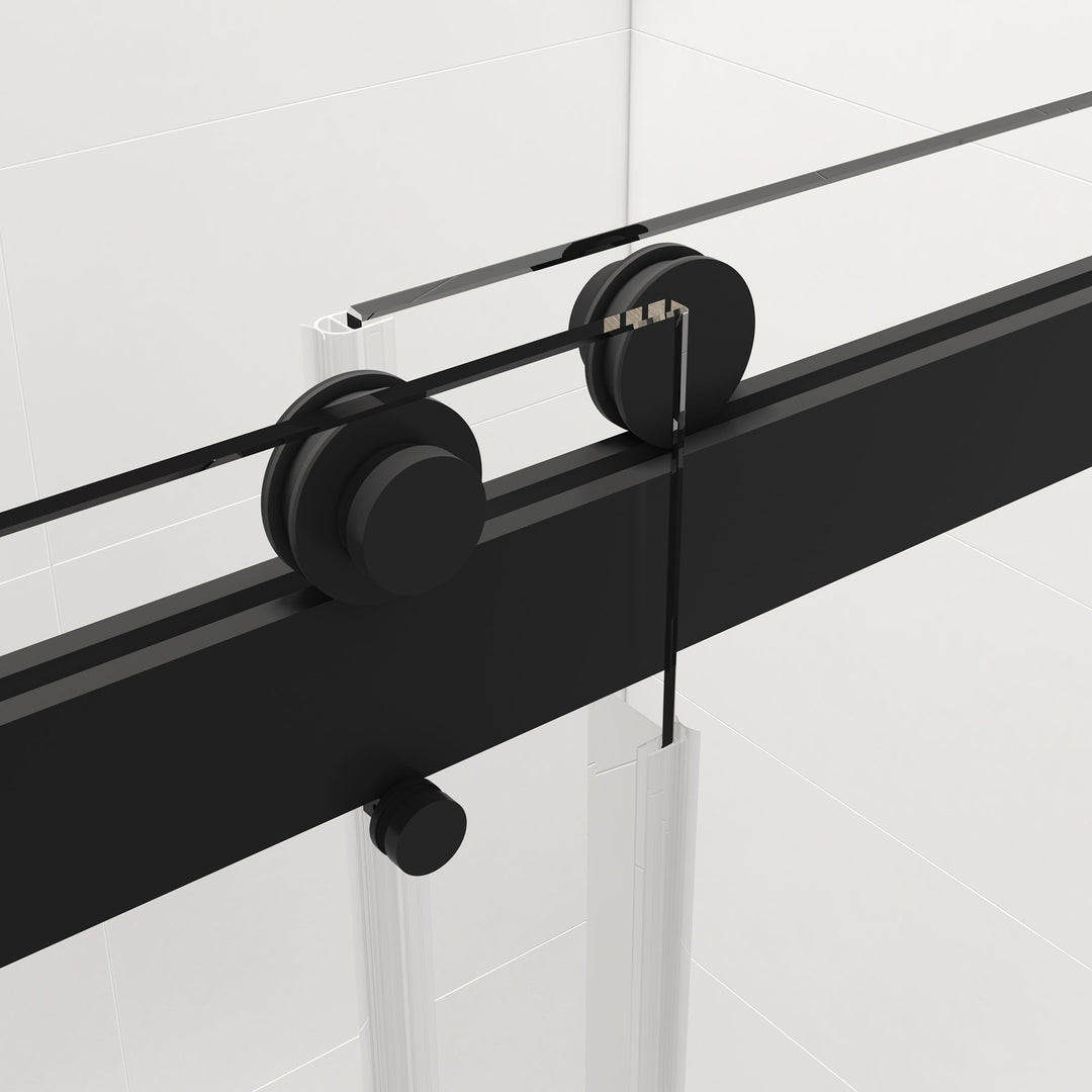 72-in W x 76-in H Frameless Sliding Soft Close Standard Shower Door (Tempered Glass)
