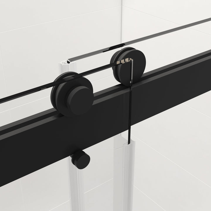 72-in W x 76-in H Frameless Sliding Soft Close Standard Shower Door (Tempered Glass)