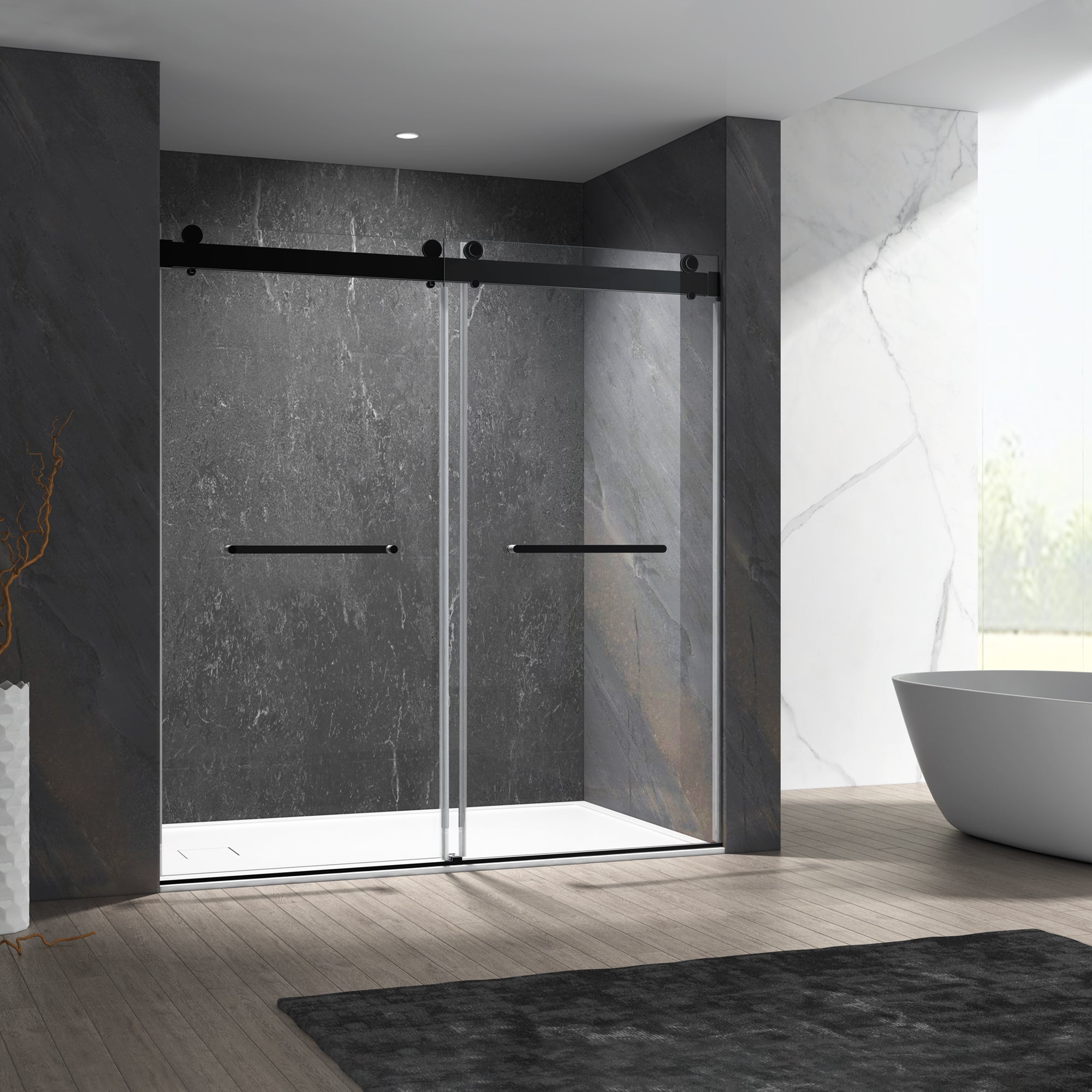 corner shower glass doors
