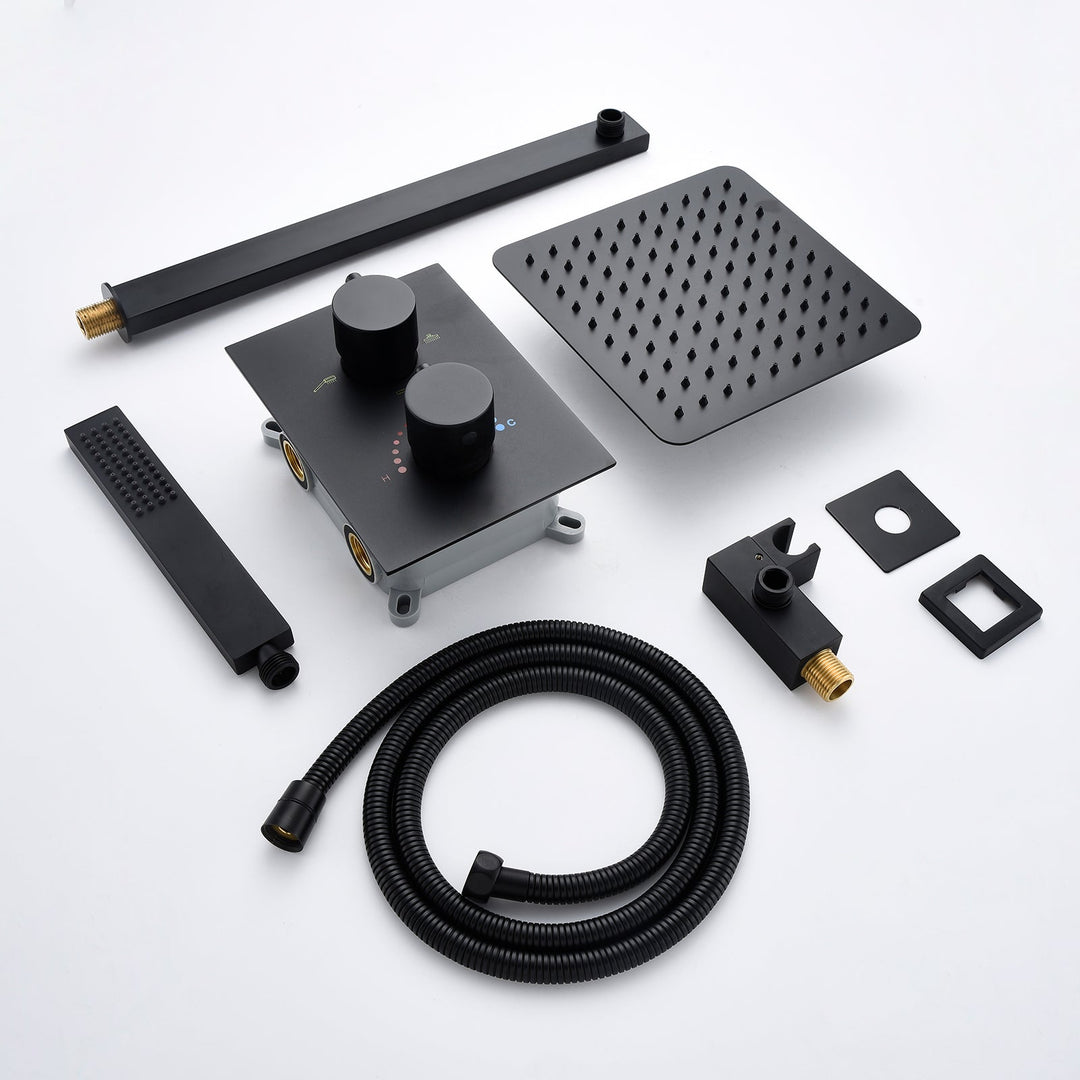10 inch Wall Mounted Large Flow Thermostatic Shower System With Rough-In Valve