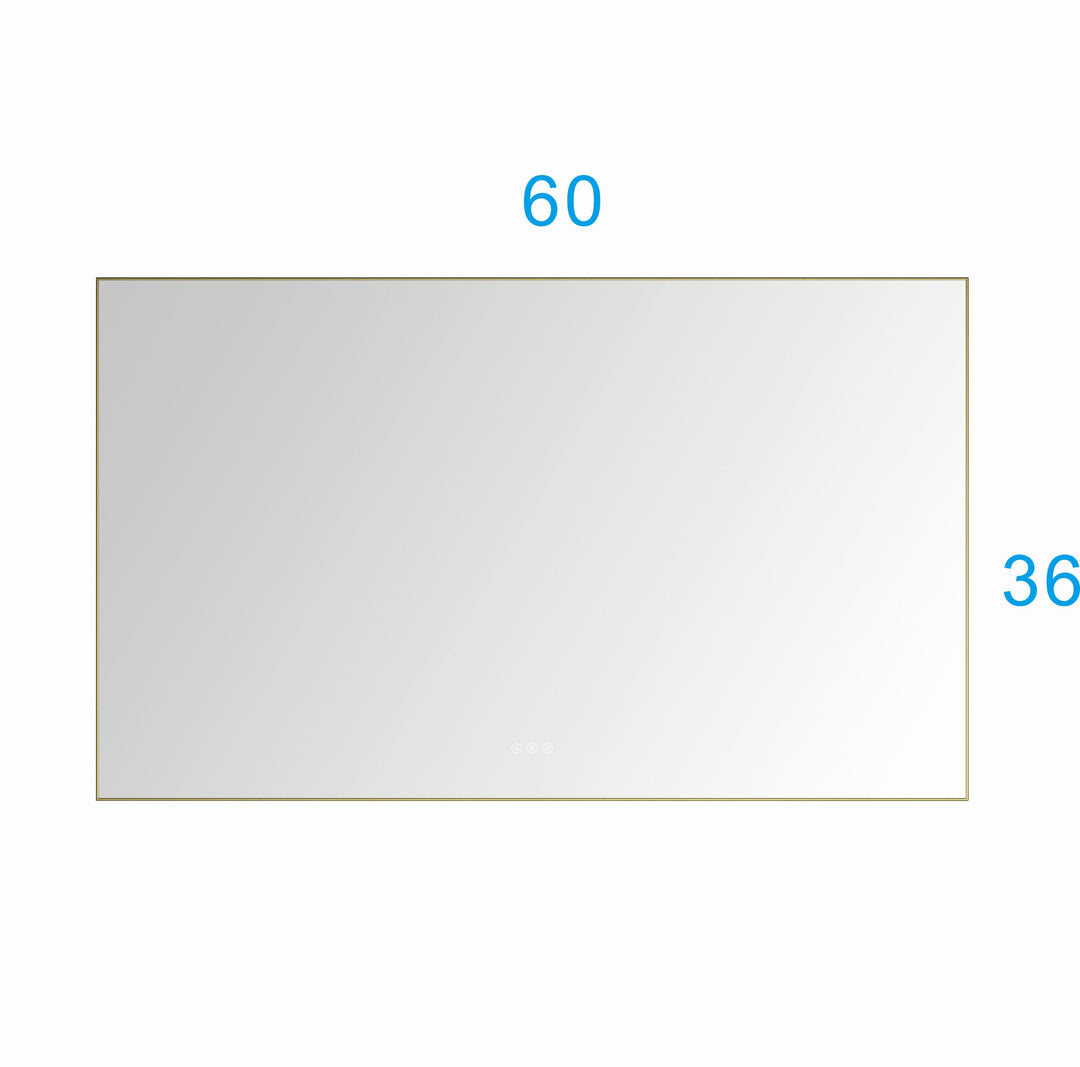 60 in. W x 36 in. H Inch Framed LED Mirror Bathroom Vanity Mirror with Back Light