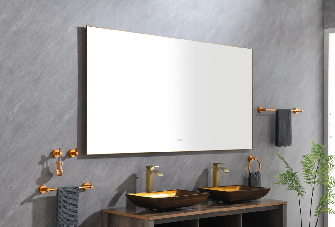 72x 36 Inch Framed LED Mirror Bathroom Vanity Mirror with Back Light