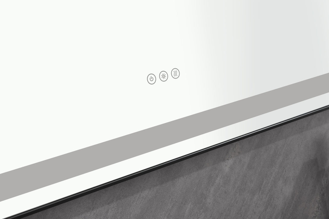96 in. W x36 in. H Framed LED Single Bathroom Vanity Mirror in Polished Crystal