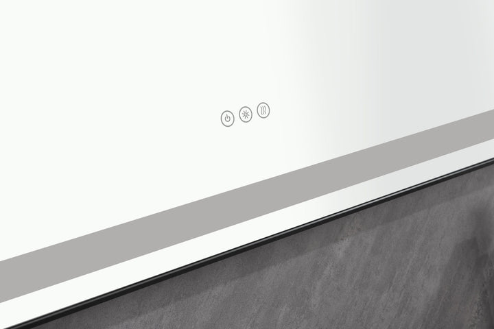 96 in. W x36 in. H Framed LED Single Bathroom Vanity Mirror in Polished Crystal