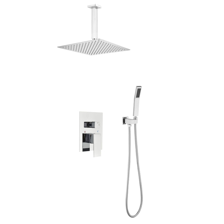 12 in. Ceiling Mounted Shower System Combo Set with Handheld