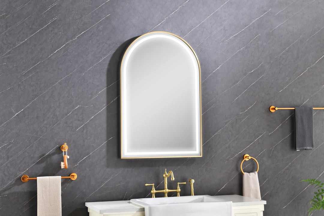 39 in. W x 26 in. H Framed Anti-Fog Dimmable Wall Mount LED Bathroom Vanity Mirror