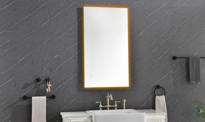 42 in. W x 24 in. H  Inch Framed LED Mirror Bathroom Vanity Mirror with Back Light