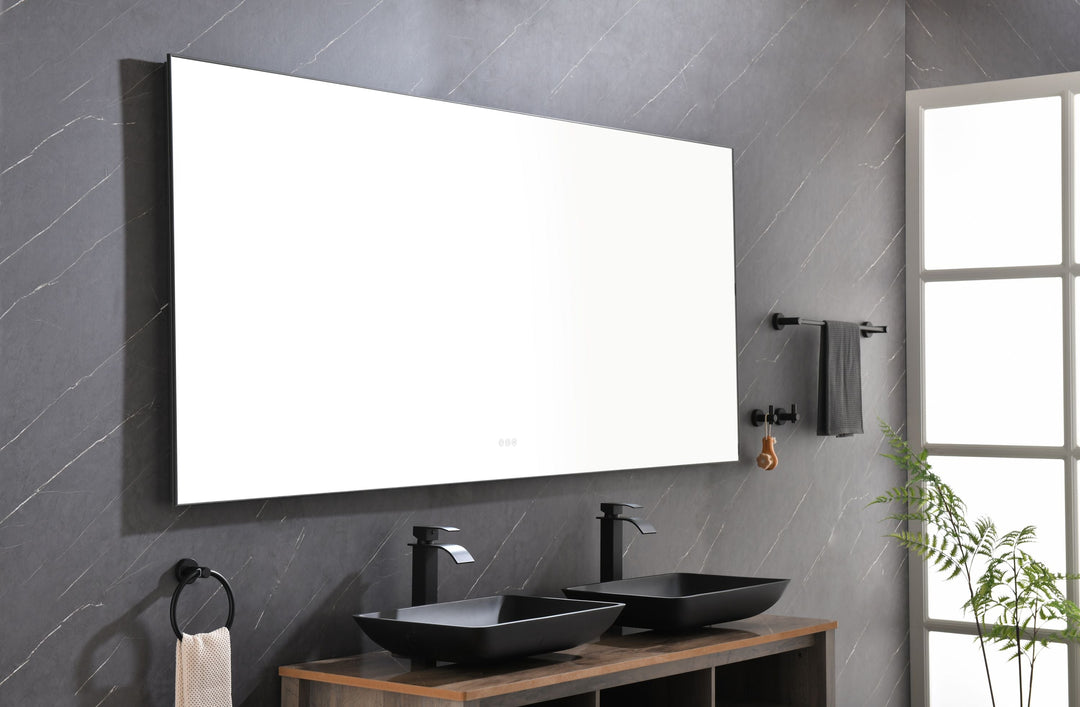 84x 36 Inch Framed LED Mirror Bathroom Vanity Mirror with Back Light