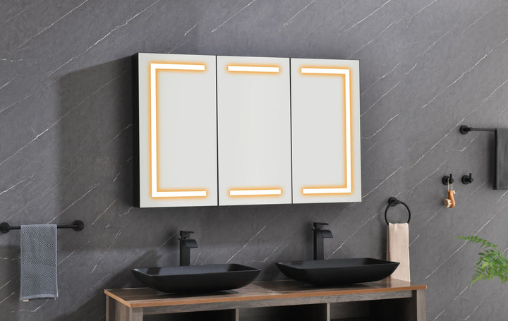 48 in. W x30 in. H Rectangular LED Mirror Anti-Fog Dimmable Wall Mount Bathroom Vanity
