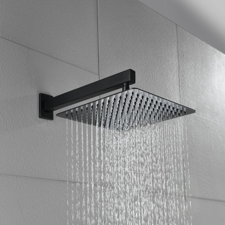 black shower head