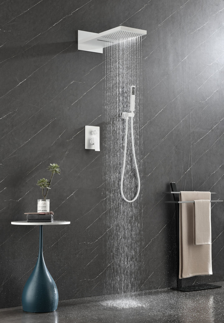 3-Spray Patterns with 9 in. Waterfall and Rainfall Shower Head Wall Mount Dual Shower Heads Hand Shower