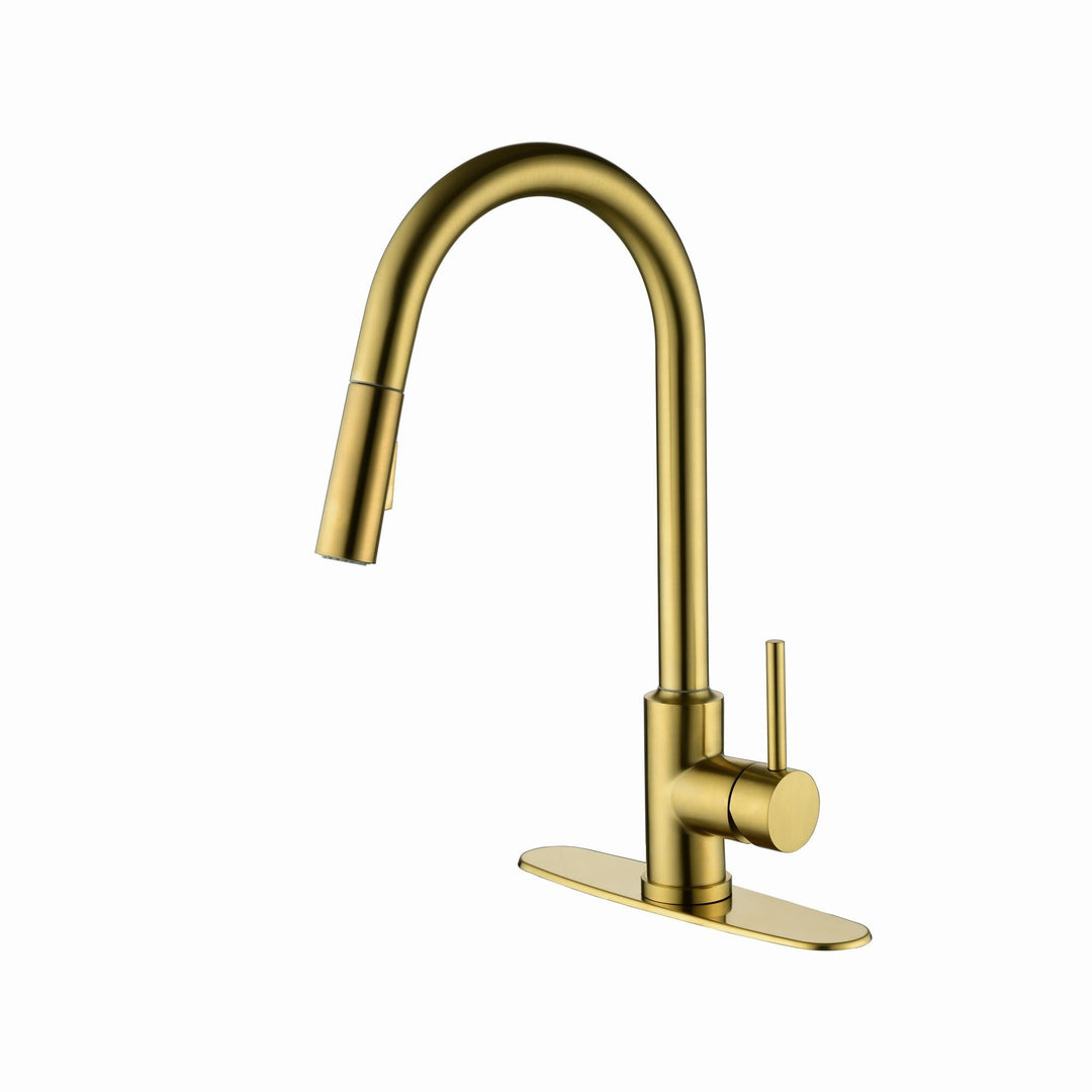 Single Handle High Arc Pull Out Kitchen Faucet