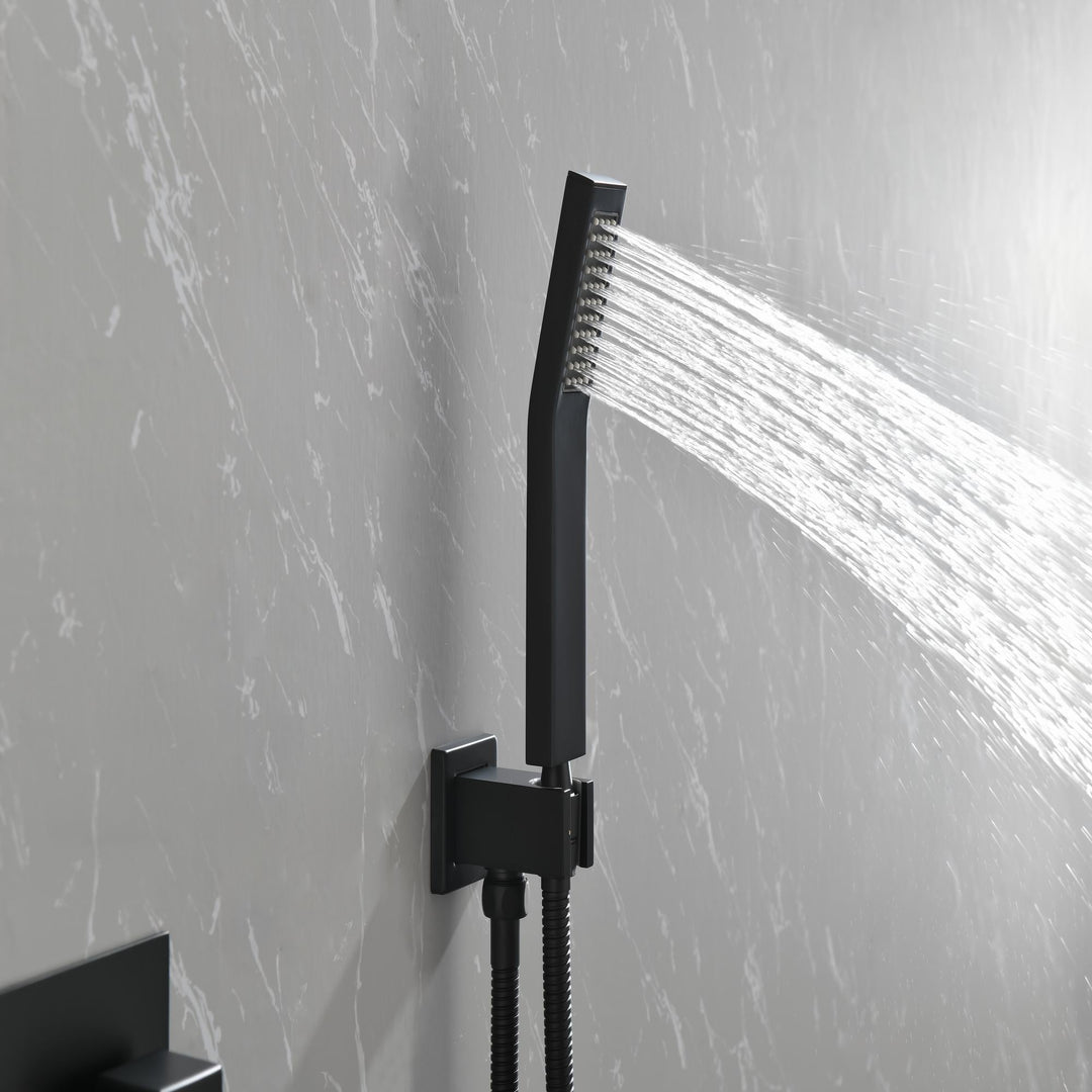 10 inch Brass Matte Black Shower Faucet Set Shower System