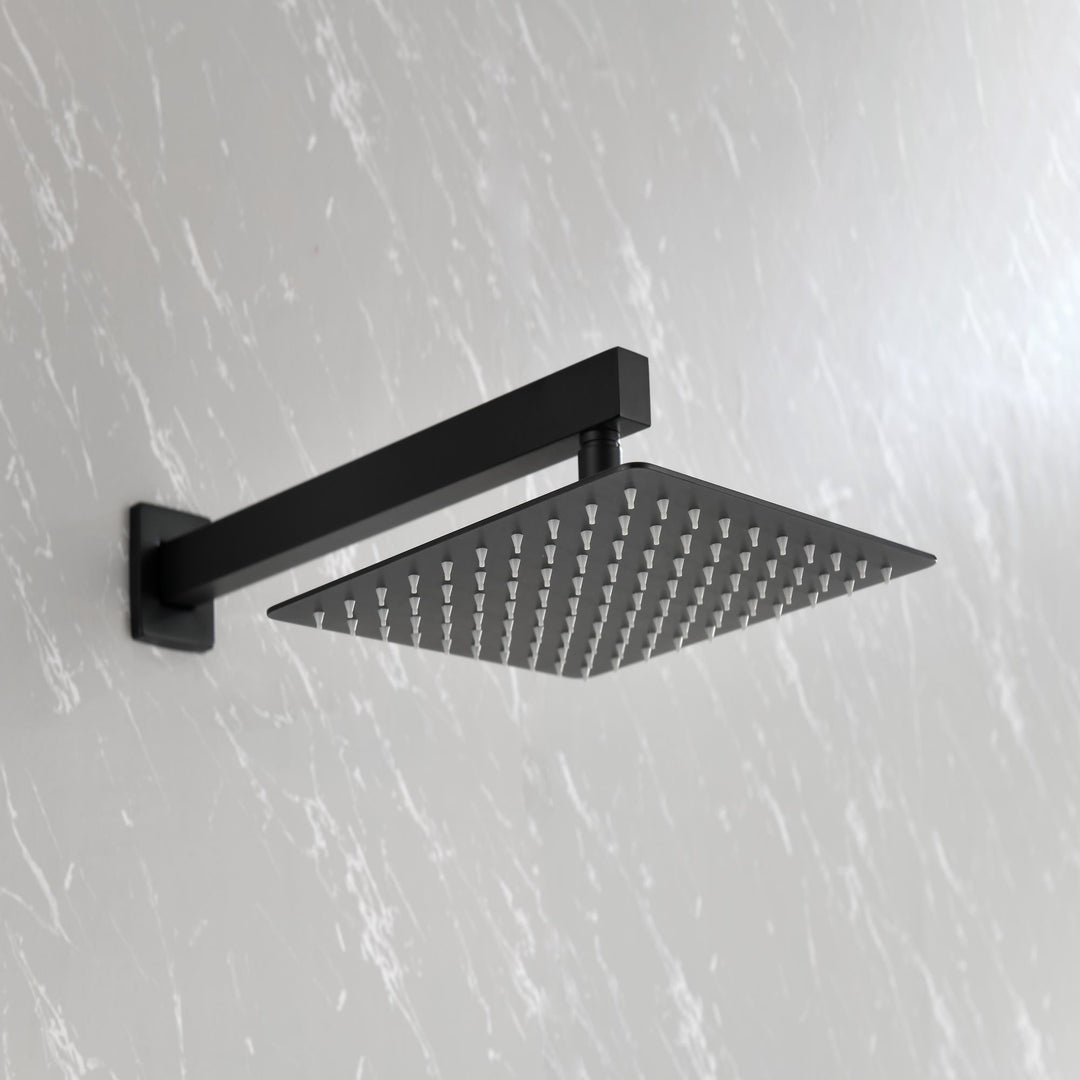 10 inch Brass Matte Black Shower Faucet Set Shower System