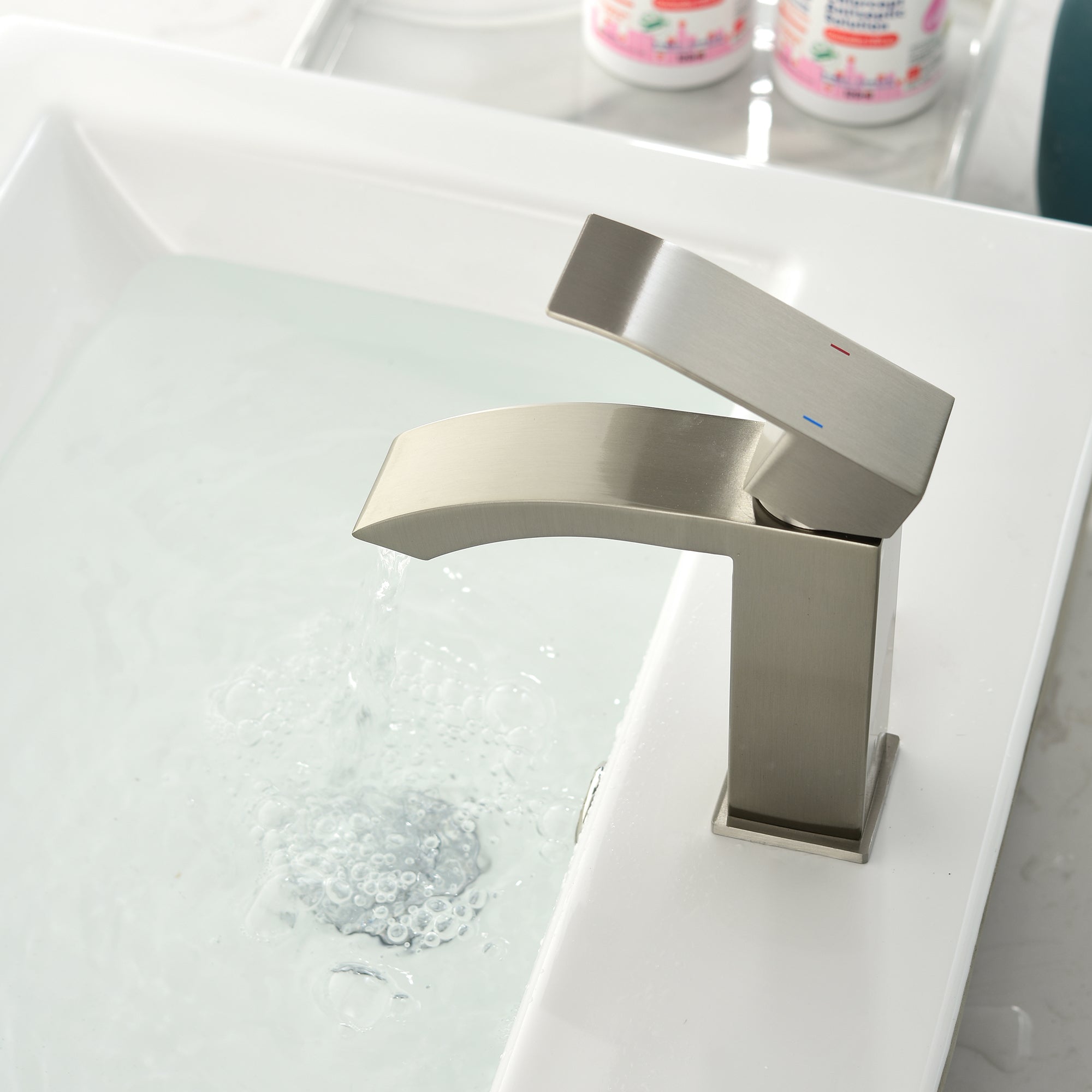 chrome bathroom faucet
