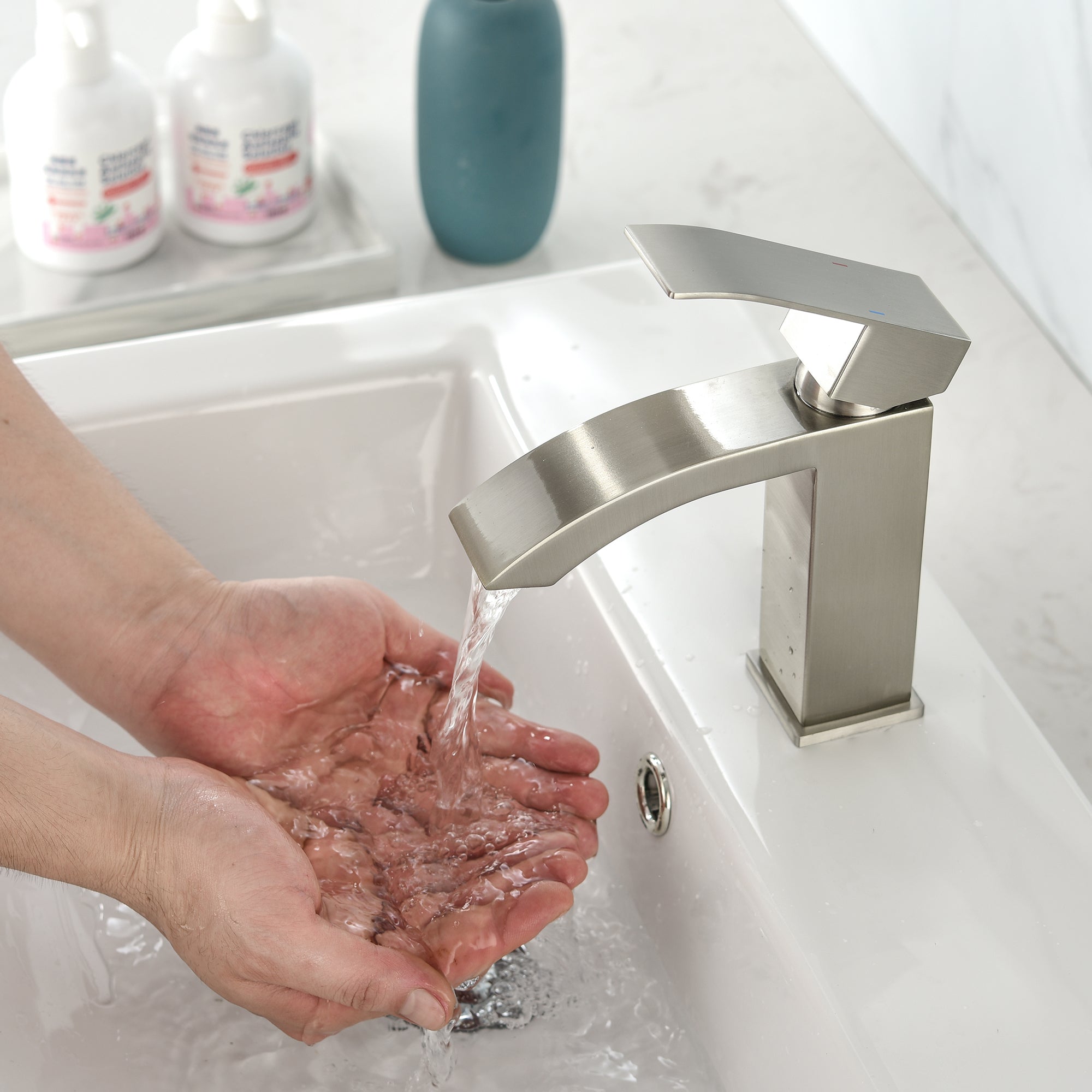 bathroom sink and faucet