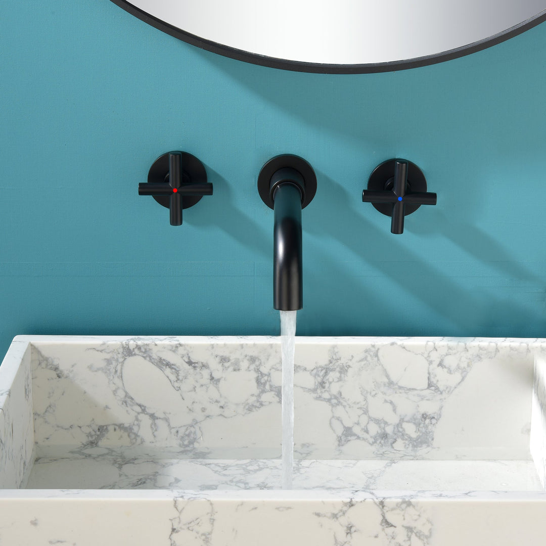 2-Handle Wall Mounted Bathroom Faucet