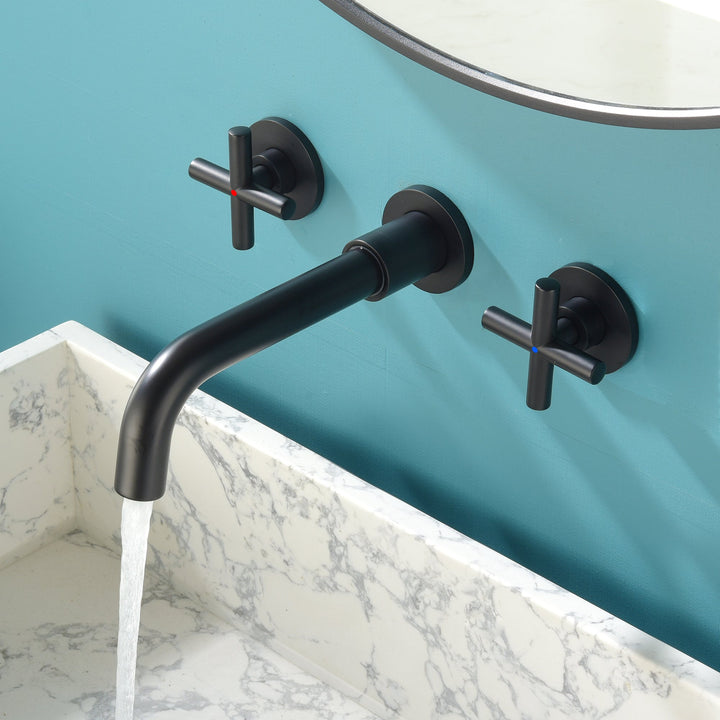 2-Handle Wall Mounted Bathroom Faucet