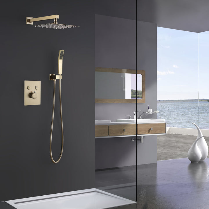 2-Function Thermostatic Complete Shower System With Handheld